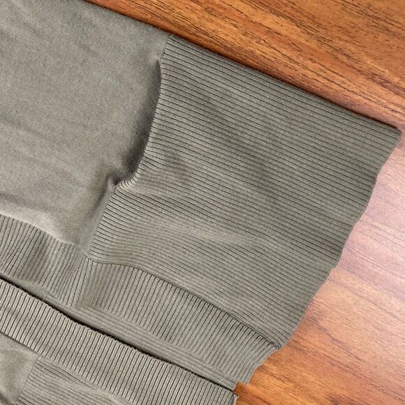 Grace The Perfect Fit Medium Olive Green Cardigan Knit Lightweight Open Pockets - Picture 6 of 7